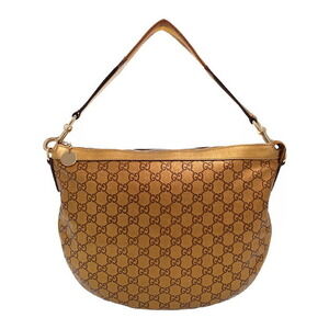 Gucci Gold Brown Guccissima Leather Web Hobo Bag